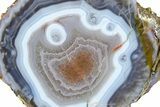 Polished Blue/Orange Banded Agate - Kerrouchen, Morocco #372672-1